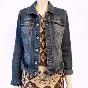 Vintage Y2K Classic Blue Denim Jean Jacket - Women
